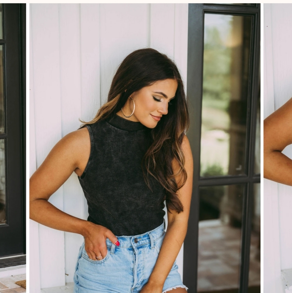 Turtle neck sleeveless bodysuit - Picture 2 of 3